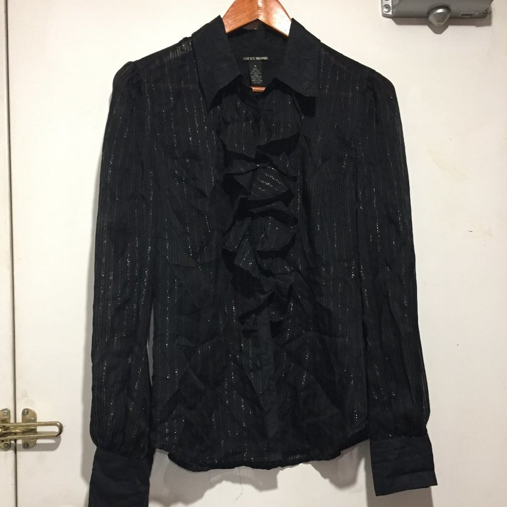 VINTAGE LUCKY BRAND SILK BLOUSE SIZE M